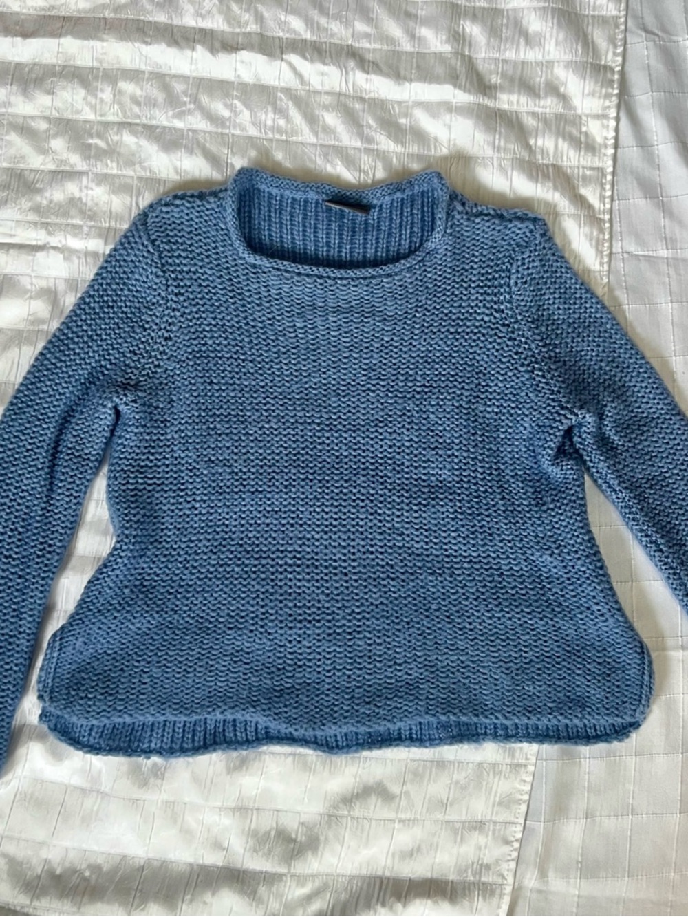 Wooden Ships Dusty Blue Crewneck Knit Sweater